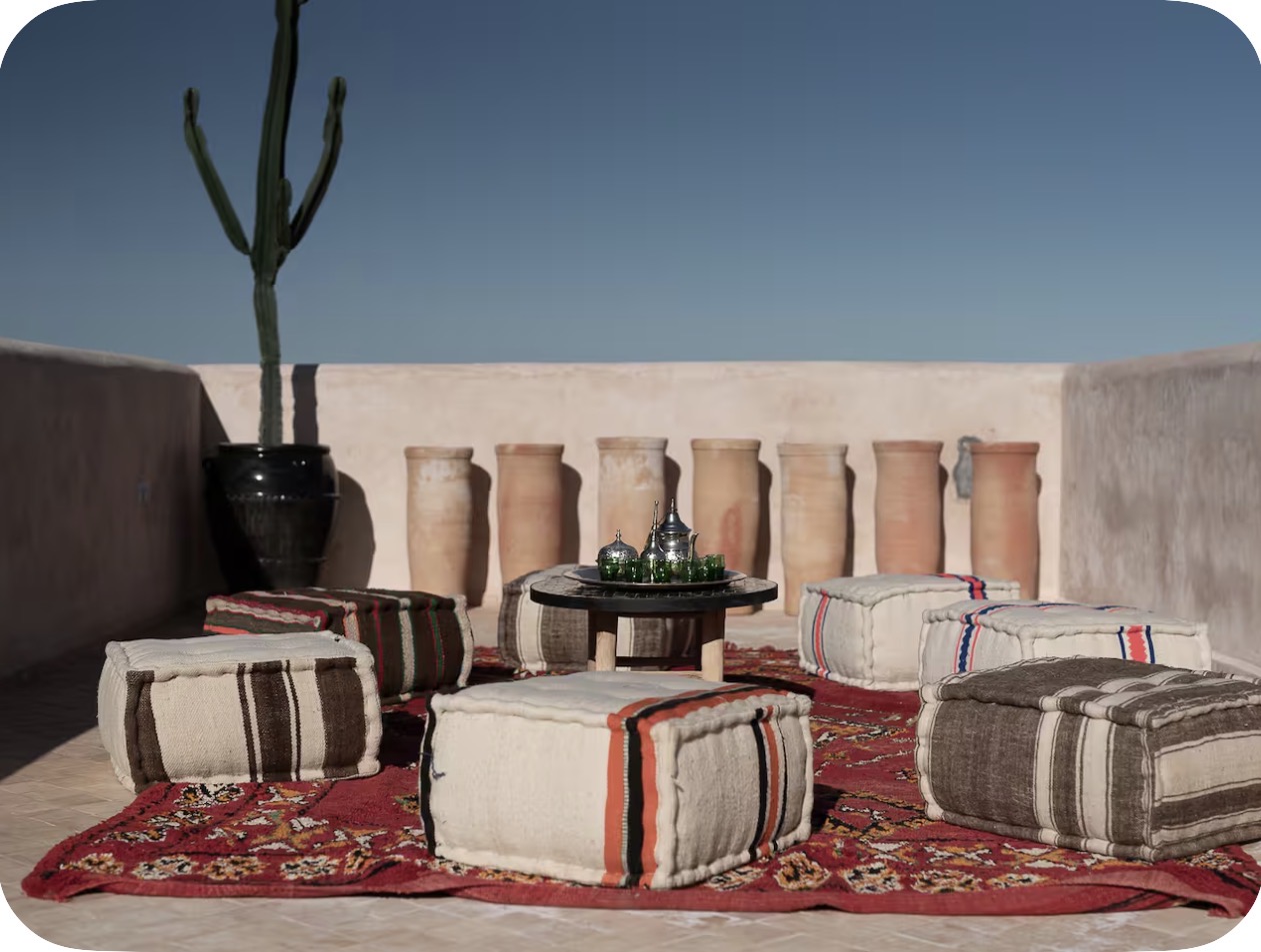 Rooftop mint tea setup